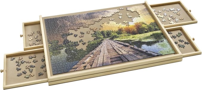 Puzzelplaat met lades - Gemakkelijk je puzzel opruimen - 76x57 cm