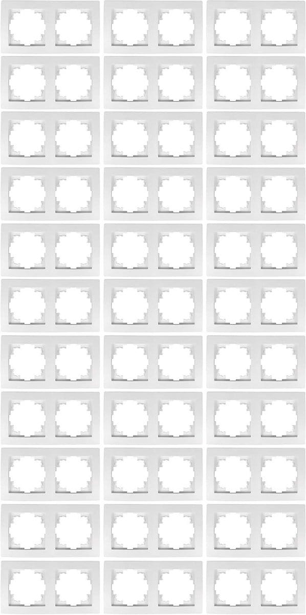 Afdekramen 33 stuks - Dubbel frame Schakelaar frame - Stopcontacten afdekken - Horizontaal en verticaal monteerbaar