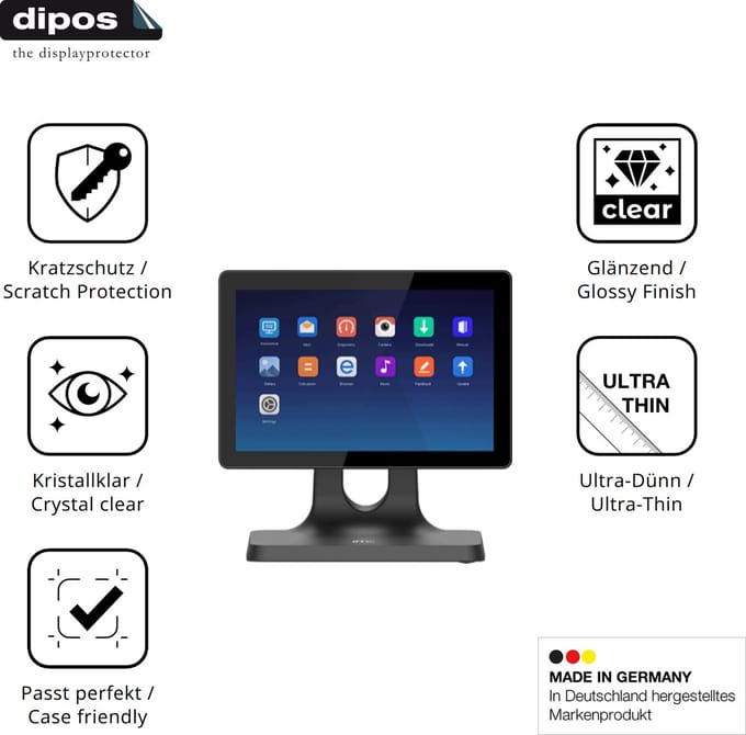 dipos – 2x Beschermfolie geschikt voor IMIN D2 10.1 Zoll | Krasbestendige & heldere Screenprotector Ultra-Thin