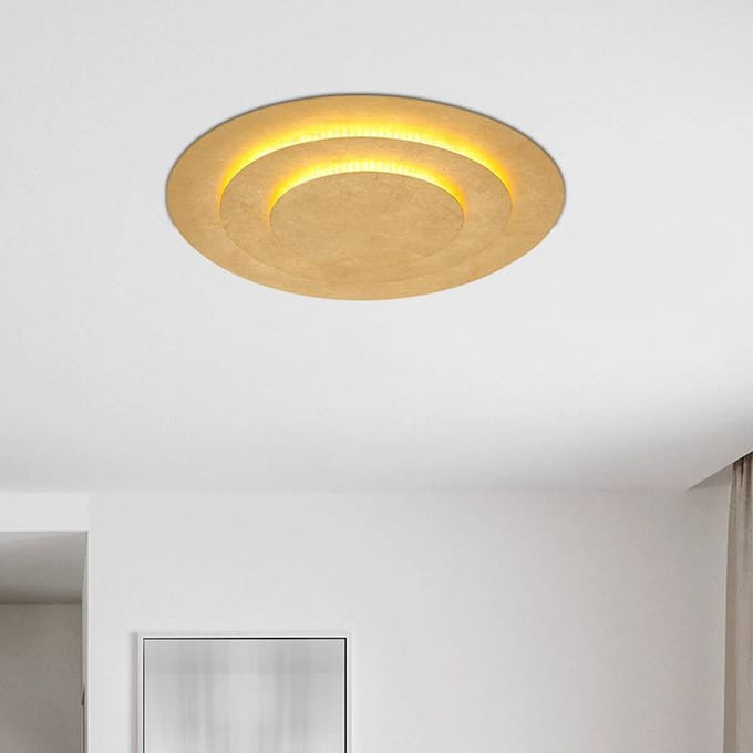 Wandlamp/Plafondlamp goud ringen- Diameter 49cm - Niet dimbaar