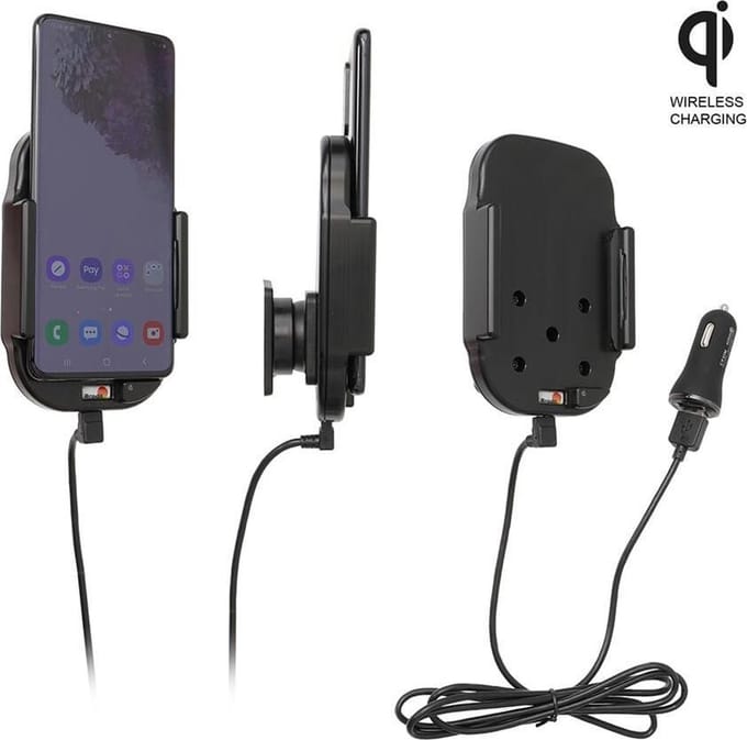 Brodit houder geschikt voor Samsung Galaxy S20 Plus Qi Wireless Actieve houder met 12V USB plug