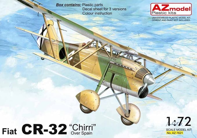 AZ Models Fiat Spaanse Burgeroorlog Plastic Modelbouwkit AZM7621 1/72 CR.32 beige