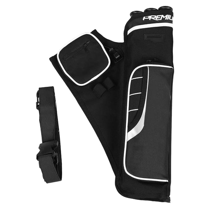 Carquois de Flèches de Tir à l'Arc Porte-Flèches 3 Tubes Sacoche de Dos Taille Épaule Pochette Cible d'Arc(noir)