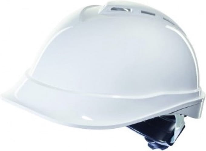 Opsial veiligheidshelm - V-Pro - 4-puntssluiting - geventileerd - wit