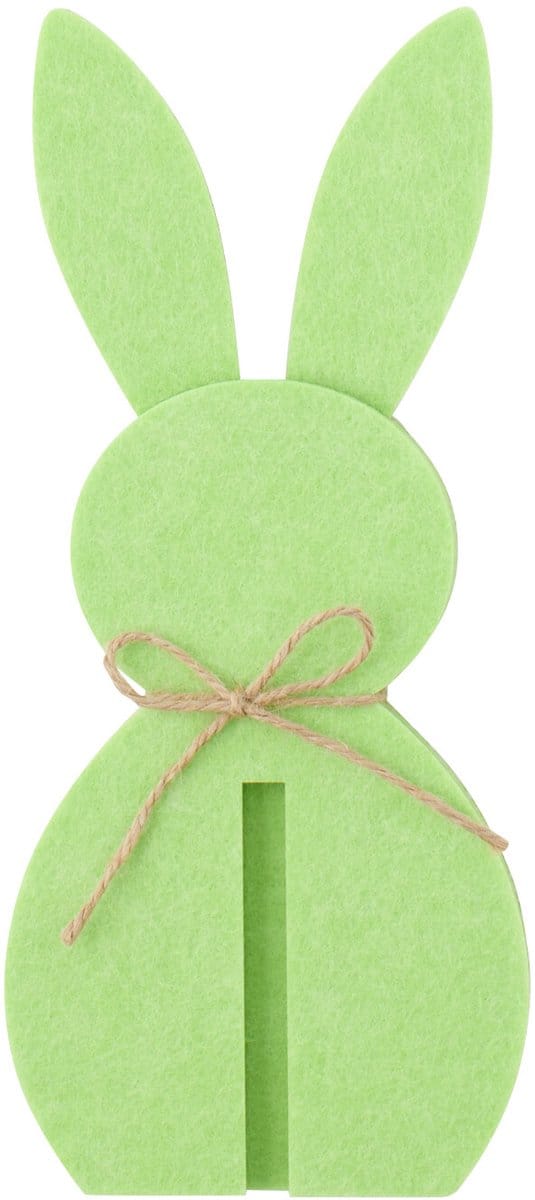 J-Line decoratie Konijn - vilt - groen - small