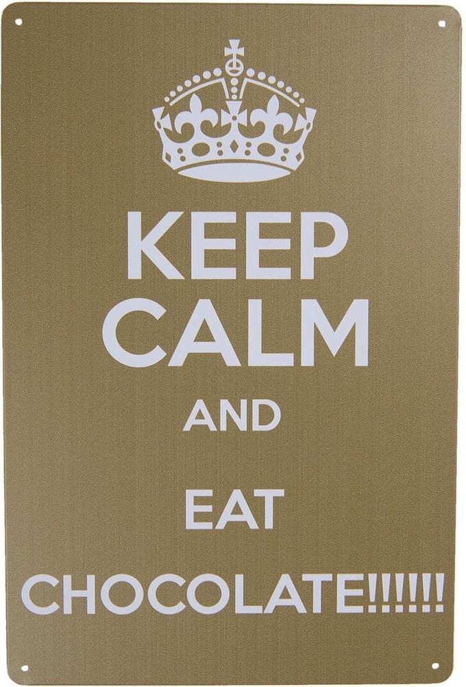 Clayre & Eef Tekstbord 20x30 cm Goudkleurig Ijzer Rechthoek Keep Calm Wandbord
