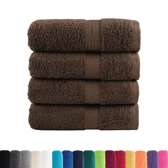 vidaXL - Gastendoekjes - SOLUND - 4 - st - 600 - g/m² - 30x50 - cm - bruin