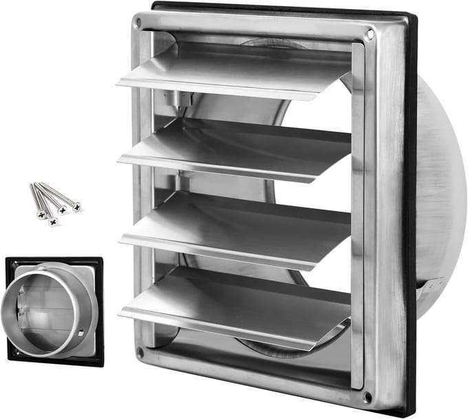 Solidchoice - Ventilatiegrille met Verstelbare Lamellen van RVS