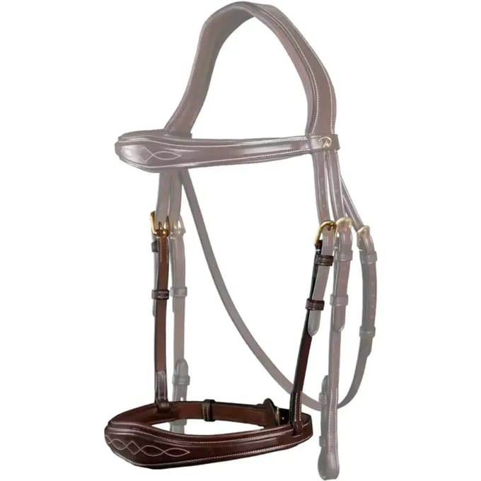 Dy'on - Anatomische Neusriem - Pony - Bruin - Zonder sperriem