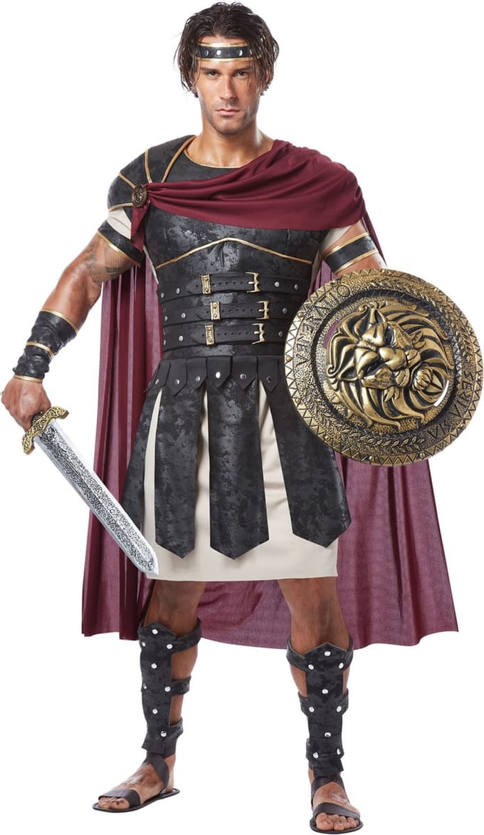 Vegaoo - Luxe Romeinse gladiator pak voor mannen