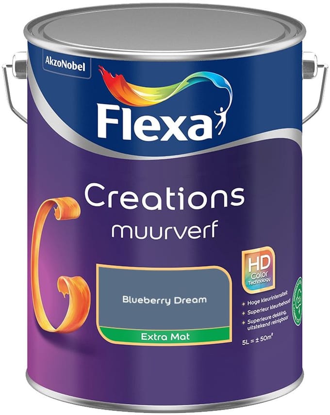 Flexa - Creations Muurverf Extra Mat - Blueberry Dream - Mengverf - 5 L