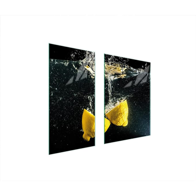 TMK ArtDeko - Beschermplaat - Glas - 75x52cm - Citroenmotief