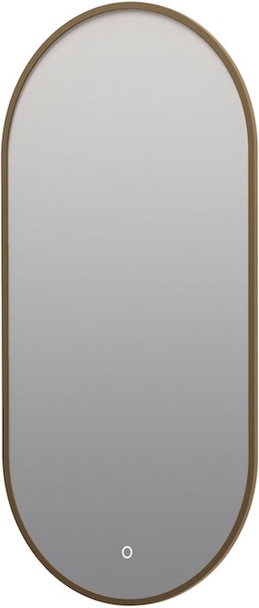 Ovale badkamerspiegel Alessandro copper met verwarming, LED verlichting en touch sensor 45x90cm