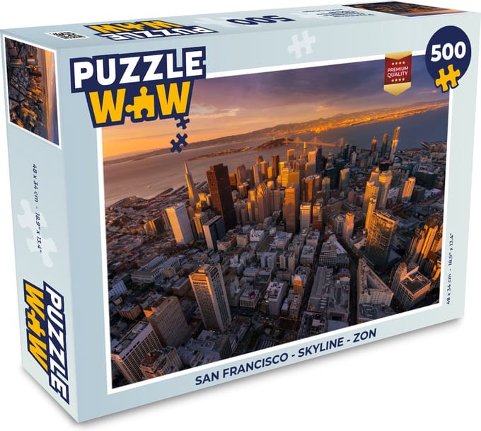 Puzzel San Francisco - Skyline - Zon - Legpuzzel - Puzzel 500 stukjes