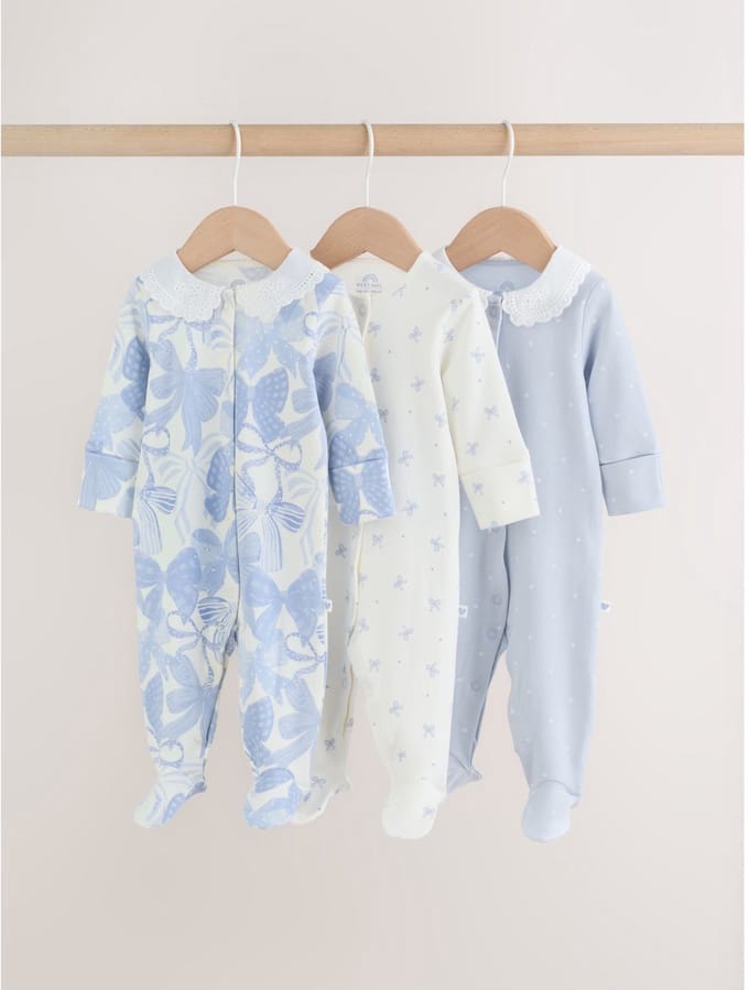 Next - Meisjes - Set van 3 babypyjama's - Blauw