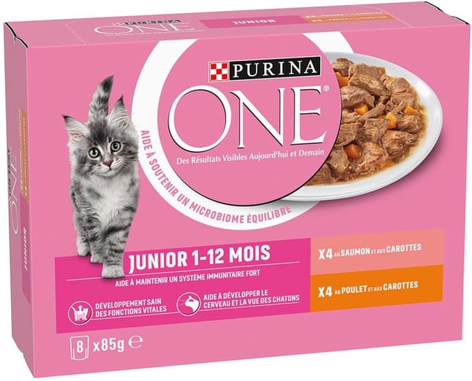 2x Purina ONE Junior 8 x 85 g Kip & Zalm