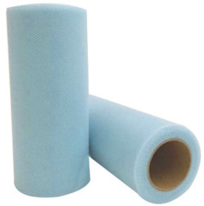 Poeder blauwe tule - 22,8 meter