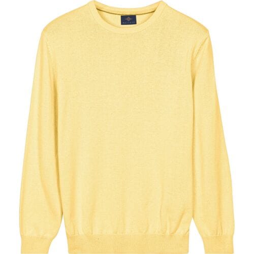 Baileys Trui Crew Neck Solid Color Cotton Knit Maisgeel / male