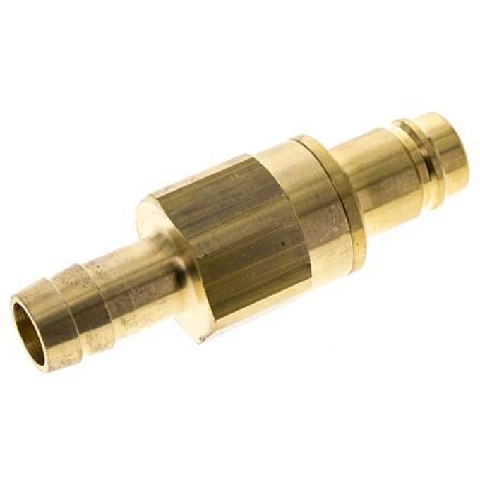 Messing DN 15 Luchtkoppeling Insteeknippel 19 mm Slangpilaar Double Shut-Off