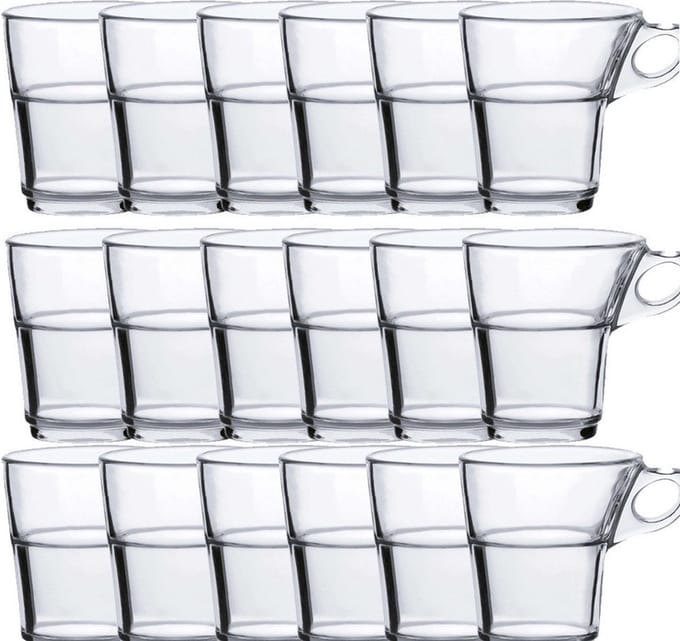 Duralex Espresso glazen Caprice transparant - 18x stuks - 90 ml - Koffie/espresso kopjes van glas
