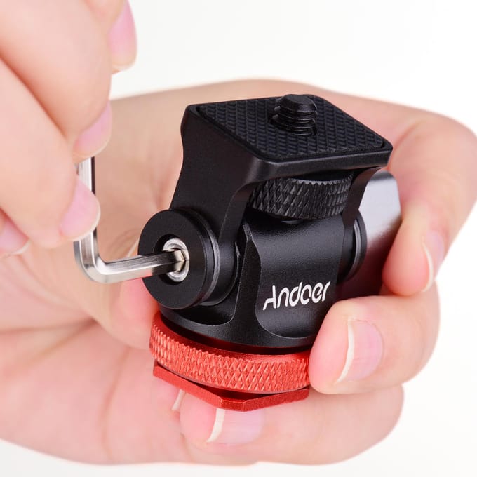 Mini Monitor Mount Statiefkop Cold Shoe Adapter Aluminiumlegering 1/4 Inch Schroef voor Flits Microfoon LED Invullicht Lamp