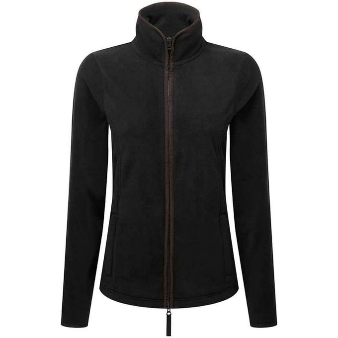 Premier Dames/Dames Artisan Contrast Trim Fleece Jacket (Zwart/Bruin)