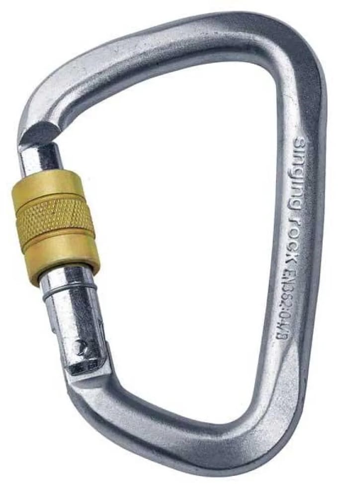 Singing Rock D Steel Connector Screw Karabijnhaak Goud,Zilver