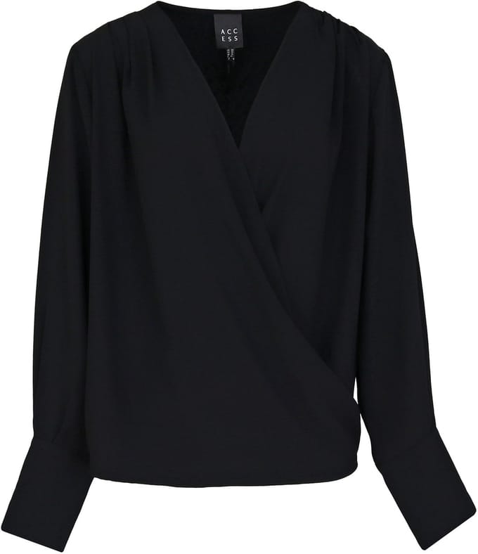Access Fashion - zwarte overslag blouse - maat XL