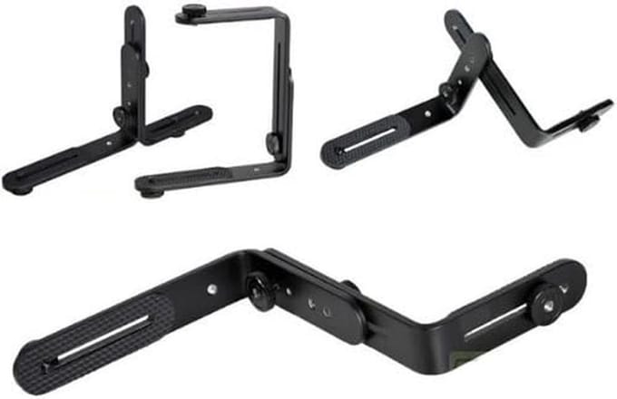 Universele Verstelbare Dubbele L-vormige Beugel voor Camera en Speedlite Flitser