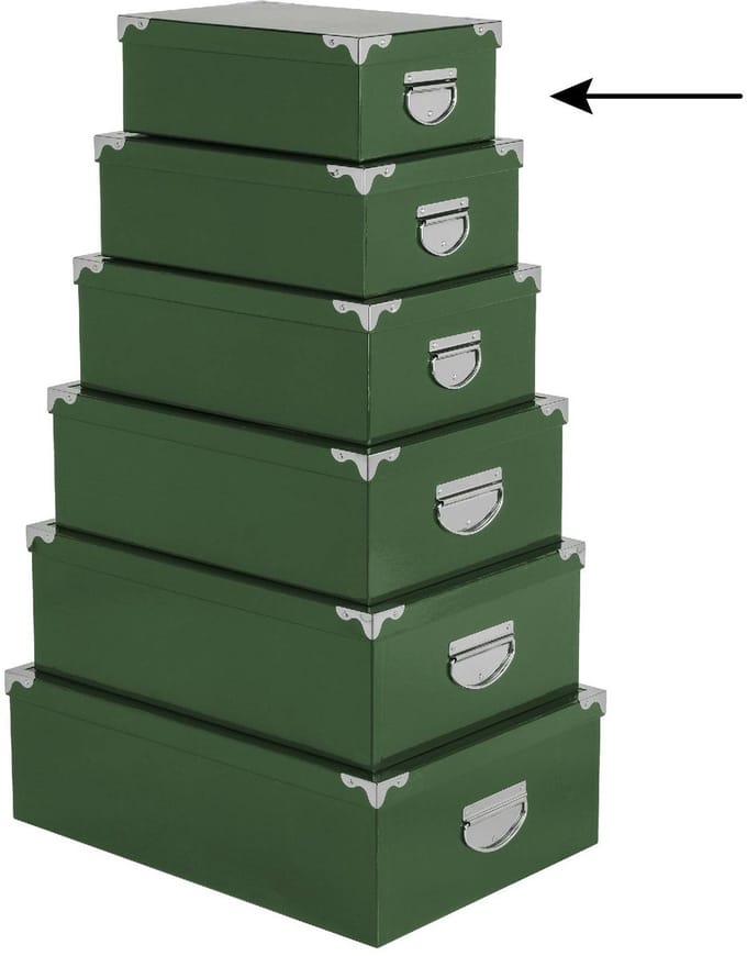 5Five Opbergdoos/box - 2x - groen - L28 x B19.5 x H11 cm - Stevig karton - Greenbox