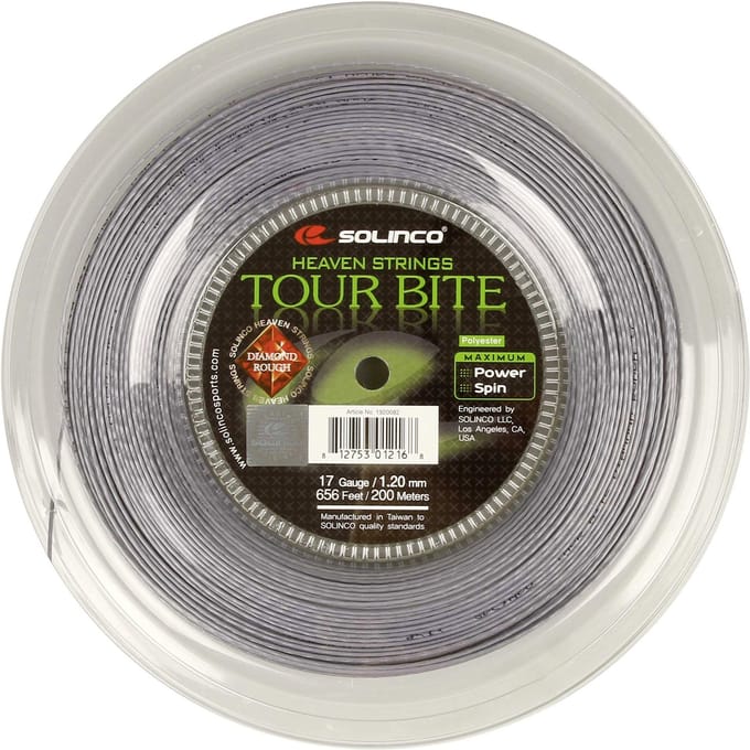 Solinco Tour Bite Diamond Rough Rol Snaren 200m-Zilver