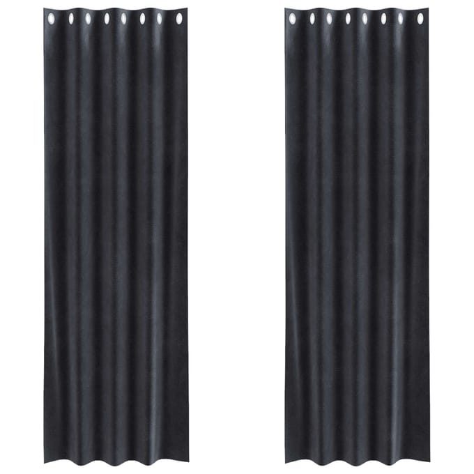 vidaXL - Gordijnen - 2 - st - Donkergrijs - 140 - x - 245 - cm - fluweel