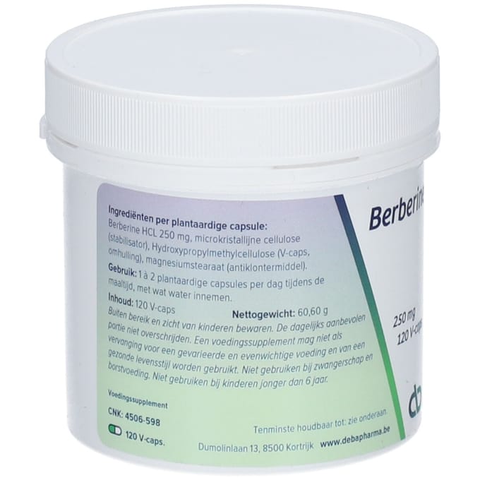 DeBa Pharma Berberine-250 120 Capsules