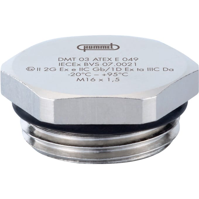Hummel V-MS-EX M25x1.5 Vernikkeld Messing Blinde Plug - 1197250050