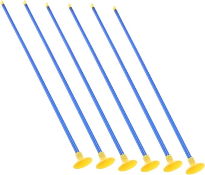 Zuignap Pijlen - Plastic Pijlen - Buitenspellen - Sterke Hechting - 45 cm Lengte - Blauw