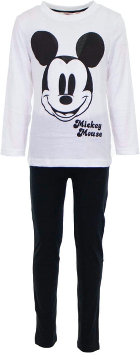 Kinderpyjama - Mickey Mouse - Zwart/Wit - Maat 122-128