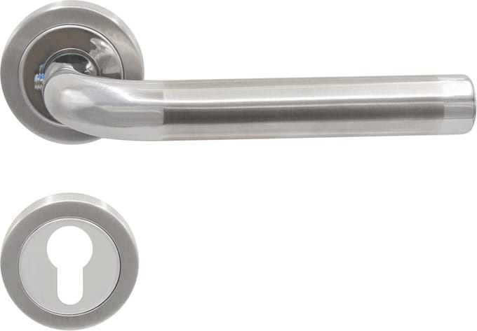 Slotman Solutions Deurklink Cilinder – RVS – Rond Rozet – PZ – Deurbeslag Set