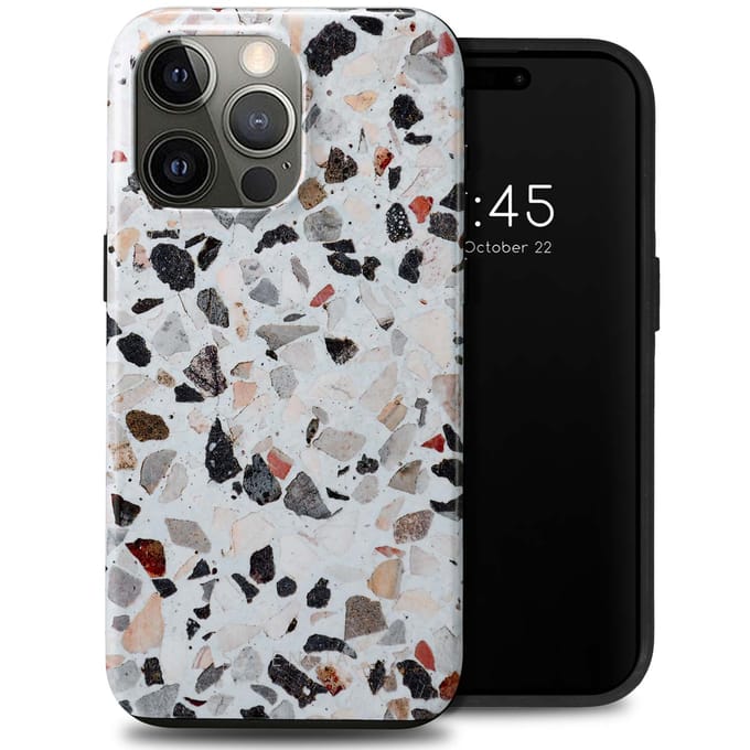 Selencia Hoesje - Geschikt voor Apple iPhone 15 Pro Max - Backcover - Chic Terazzo