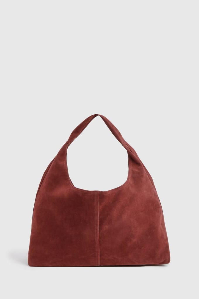 boohoo Dames Imitatie Suede Shopper | Bordeaux Rood