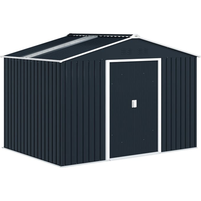 4goodz Tuinschuur Metaal met Bodemframe 277x195x192 cm - Donkergrijs