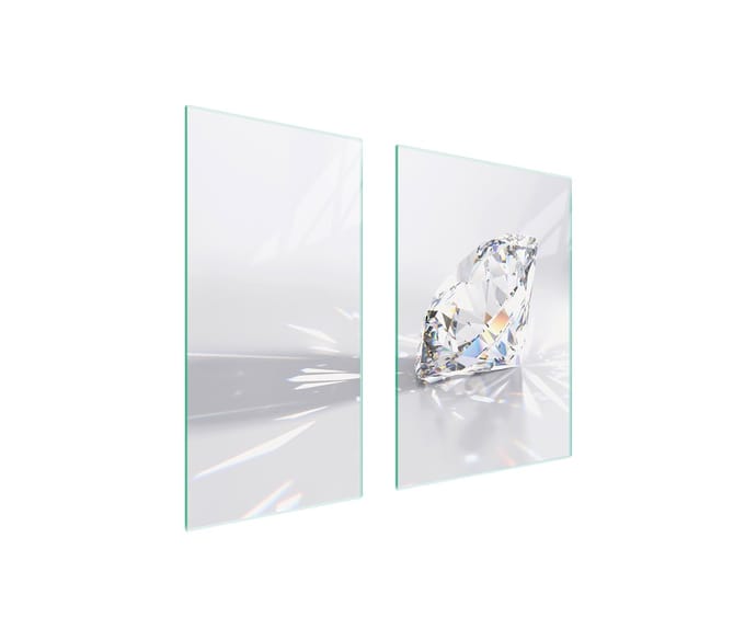 TMK ArtDeko - Snijplank Glas - 75x52 cm - Diamentpatroon - Veilig en Multifunctioneel