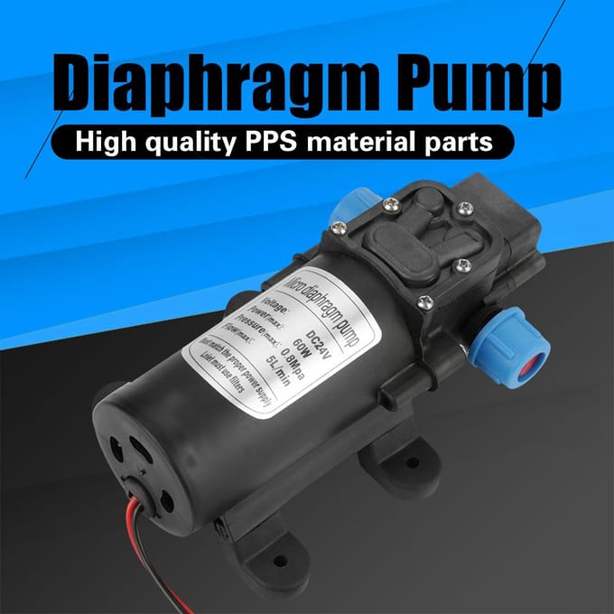 DC24V 60W 5l Min Miniatuur Hogedruk Elektrische Membraan Zelfaanzuigende Waterpomp
