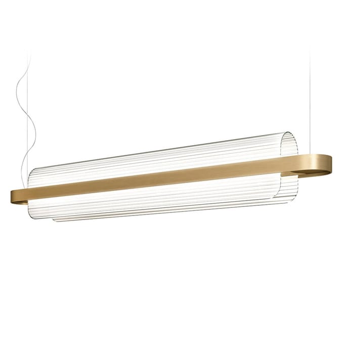 kdln LED hanglamp Nami, messingkleurig, lengte 150 cm