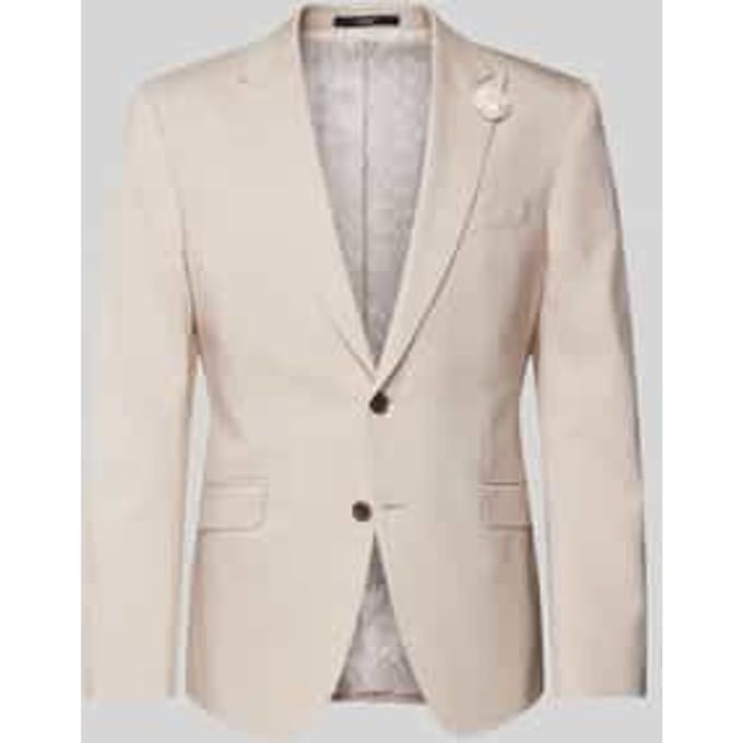 Regular fit 2-knoops colbert van Mix van viscose en wol Model 'Hawker'