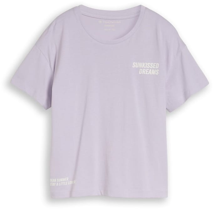 Tom Tailor - Oversized T-shirt met print op de rug - Maat 128 - cool lilac
