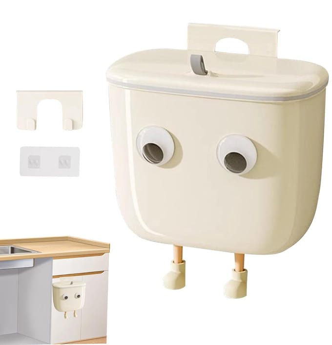 Wand Prullenbak - Afvalbak Keuken - Ruimte Besparen - Met Decoratie - 13L Capaciteit