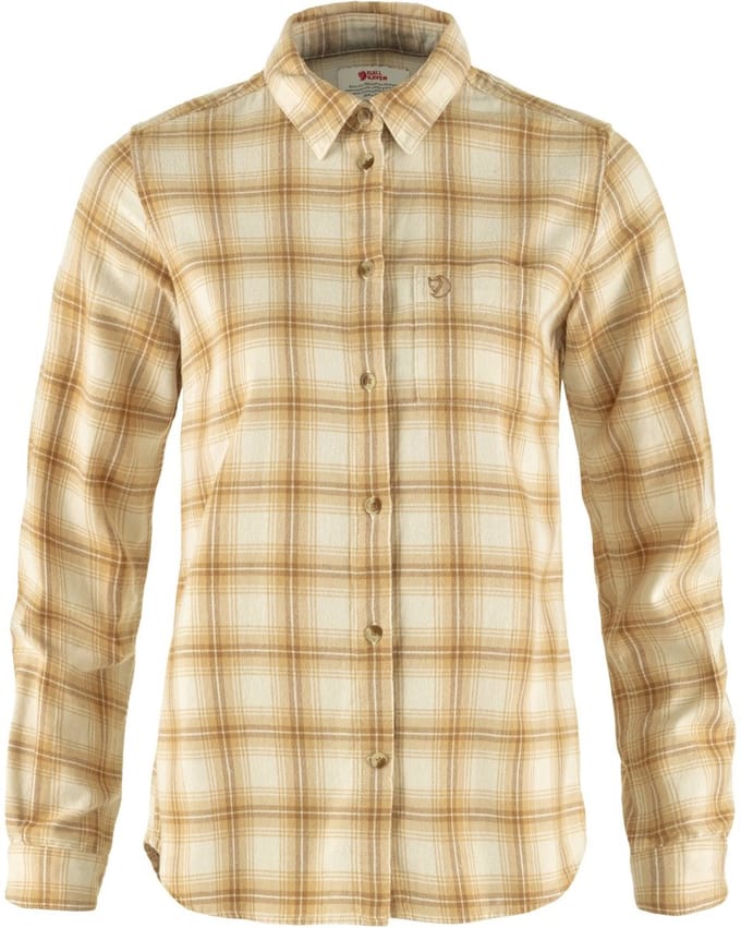 FJALLRAVEN Ovik flannel shirt W chalk white dune beige L