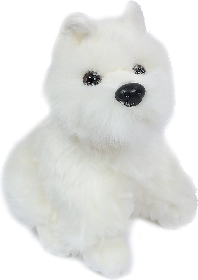 PIA Soft Toys - Pluche Knuffeldier - Witte terrier zittend - 20 cm