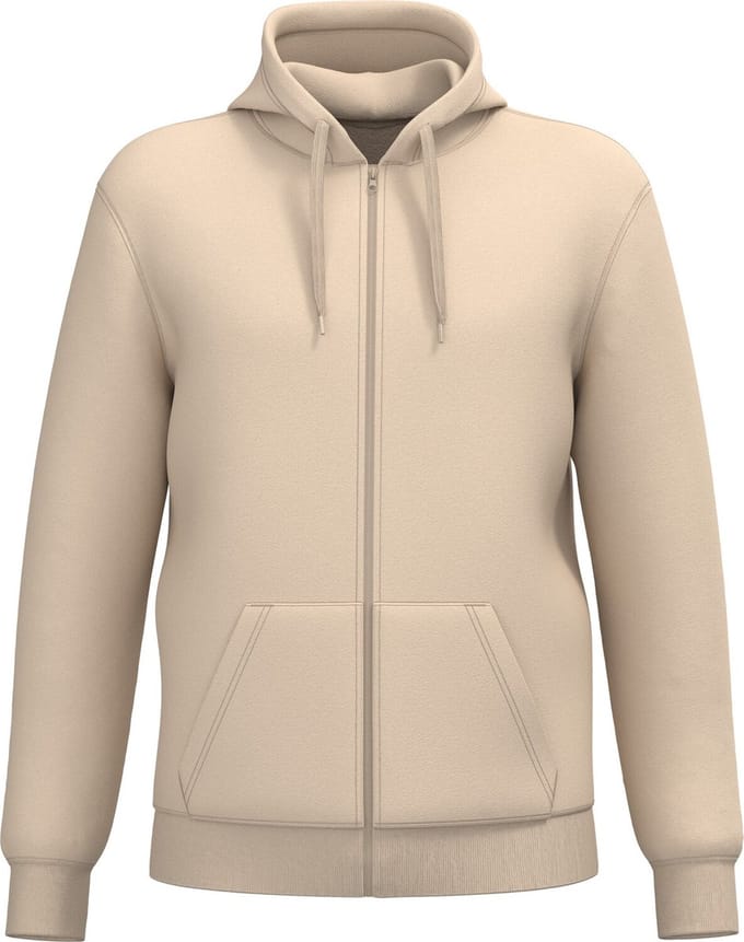 Kariban Gerecycleerde sweater met rits en capuchon uniseks K4042 - Light Sand - 3XL