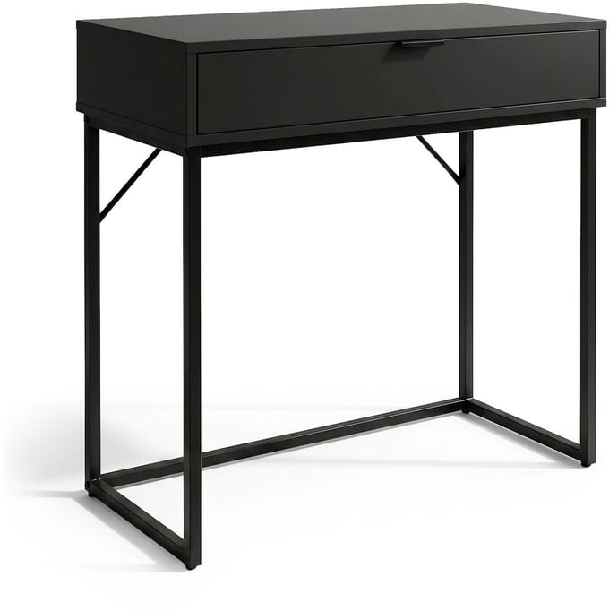 Consoletafel MODENA / Loftstijl / Industrieel / Haltafel / Sidetable met 1 Lade / 80x35x80 cm / Zwart